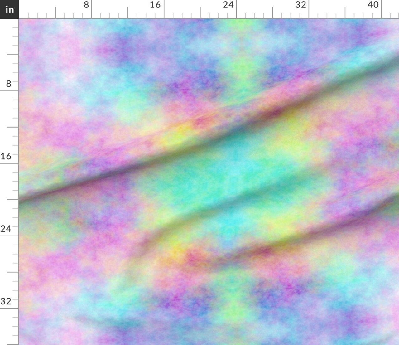 Opal Multicolored Rainbow Fantasy Clouds Colorful Tie Dye Print Custom Printed Fabric by Spoonflower Various Fabrics by the Yard or Fat Quarter